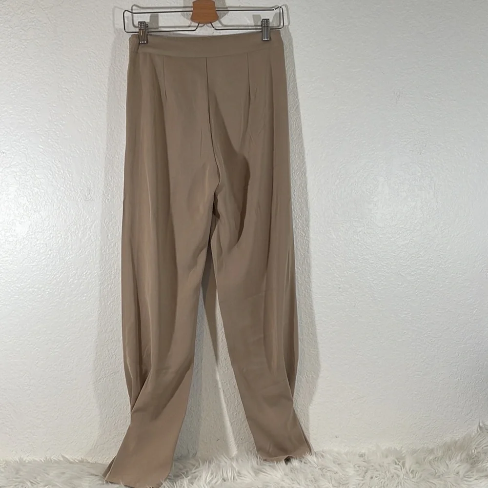 FASHION NOVA Office Pow Wow High Waist Trouser - Khaki Size Small NEW - Picture 7 of 14